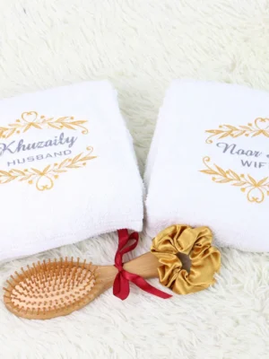 Set Gift Towel Couple With personalised Nama