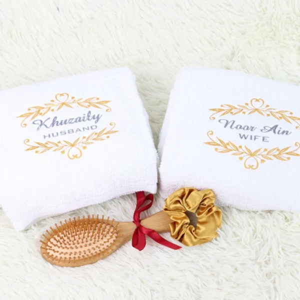 Set Gift Towel Couple With personalised Nama