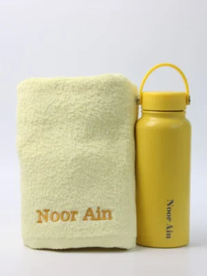 Personalised Gift Set Towel and tumbler thermos 2